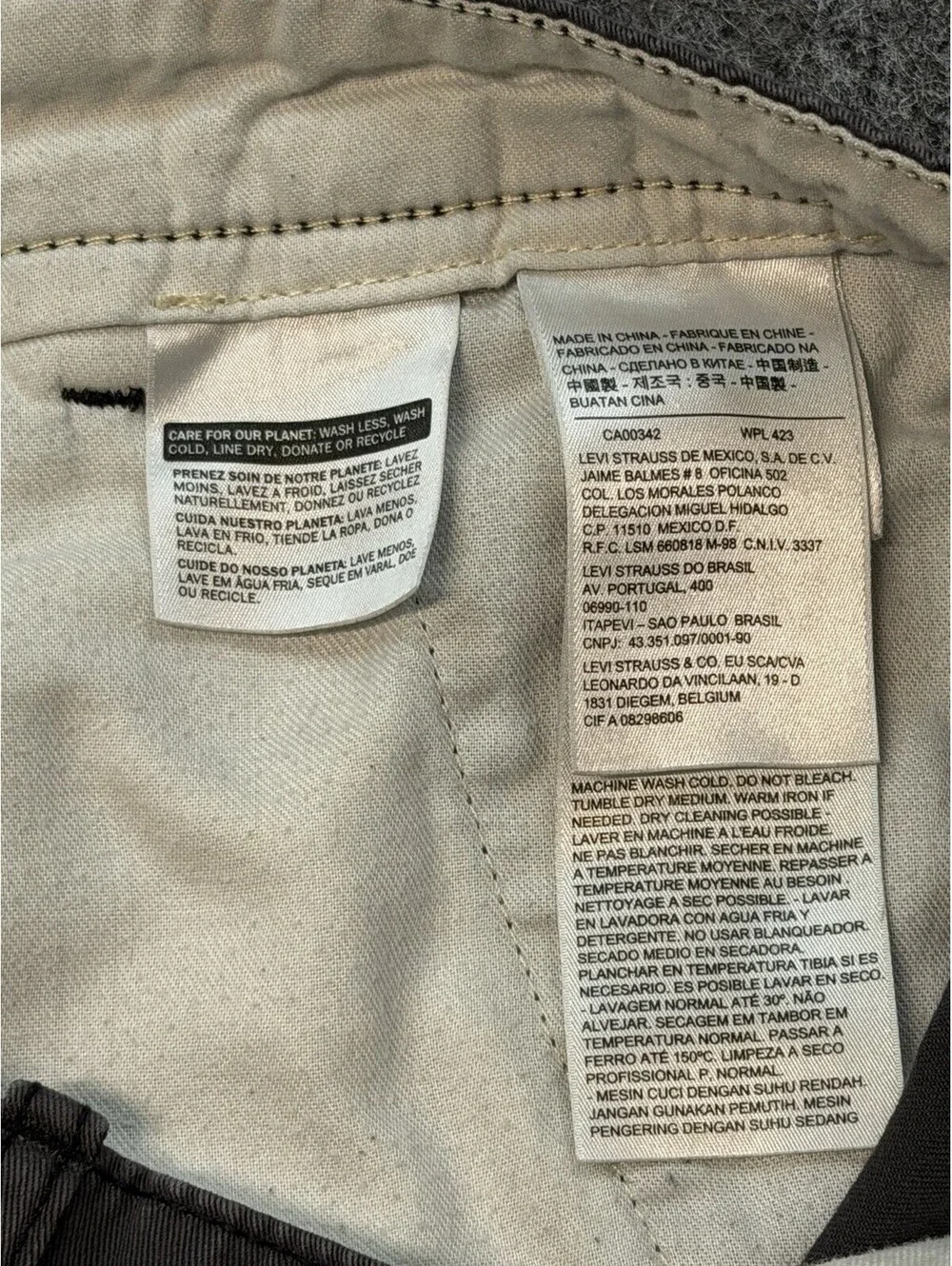 Levi’s XX Chino Joggers 36x32 Gray Tapered Stretch